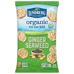 Lundberg Family Farms Rice Cake Organic Ginger Seaweed Minis 6/5 OZ [UNFI #2539393] [ebt]