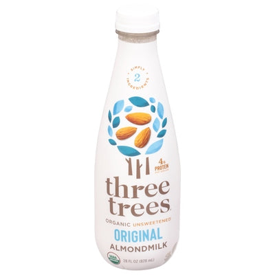 Three Trees Almond Milk Organic Original Unsweetened 6/28 OZ [UNFI #2361400] [ebt]