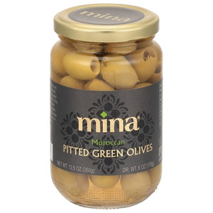 Mina Green Olives Moroccan Pitted 6/12.5 OZ [UNFI #2411783] [ebt]