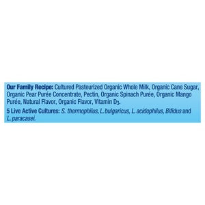 Stonyfield Organic Yogurt Whole Milk Pear Spinach Mango 6/4/3.5 Z [UNFI #2029932] [ebt]