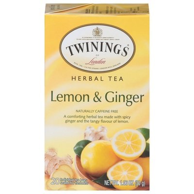 Twinings Herbal Tea Lemon & Ginger Tea Bags 6/20 Bag [UNFI #0523522] [ebt]