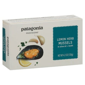 Patagonia Provisions Mussels In Olive Oil + Broth Lemon Herb 10/4.2 OZ [UNFI #2474674] [ebt]