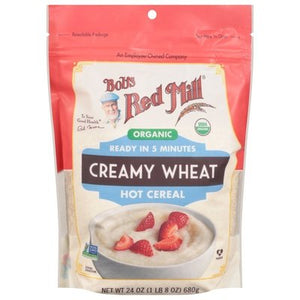 Bobs Red Mill Hot Cereal Organic Creamy Wheat 4/24 OZ [UNFI #2533032] [ebt]