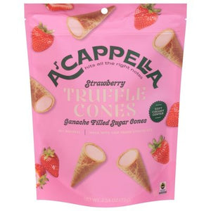 Acappella Truffle Cones Strawberry 6/2.54 OZ [UNFI #2982833] [ebt] T