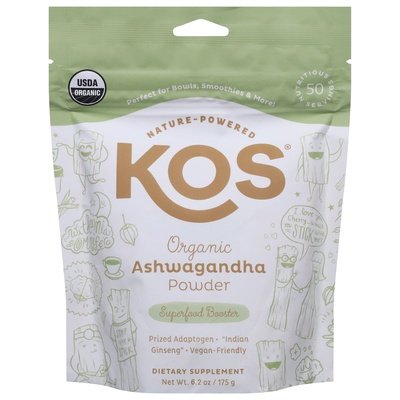 Kos Ashwagandha Powder Organic Superfood Booster 6.2 OZ [UNFI #2928729] T