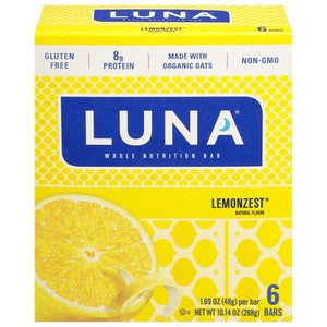 Luna Nutrition Bars Whole Lemonzest 6/6/1.69OZ [UNFI #1703370] [ebt]