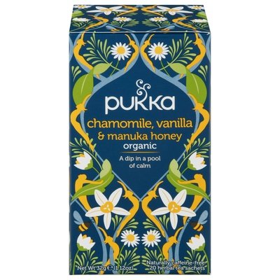 Pukka Herbal Tea Organic Chamomile Vanilla & Manuka Honey Sachets 4/20 BAG [UNFI #2989002] [ebt]