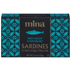 Mina Sardines in Extra Virgin Olive Oil Wild Caught & Sustainable 12/4.4 OZ [UNFI #2822633] [ebt]