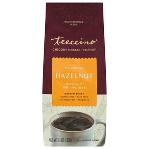 Teeccino Herbal Coffee Medium Roast Mediterranean Blend Hazelnut 6/11 OZ [UNFI #368381] [ebt]