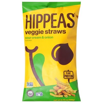 Hippeas Veggies Straws Sour Cream & Onion Flavored 12/3.75 Z [UNFI #2880607] [ebt]