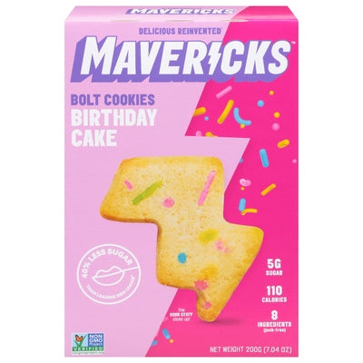 Mavericks Snacks Bolt Cookies Birthday Cake 8/7.04 OZ [UNFI #2707677] [ebt]