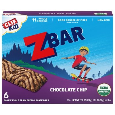 Clif Kid Zbar Energy Snack Bars Chocolate Chip 9/6/1.27OZ [UNFI #2204063] [ebt]