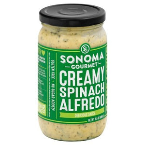 Sonoma Gourmet Alfredo Sauce Delicious Creamy Spinach 6/15.5 OZ [UNFI #2614394] [ebt]