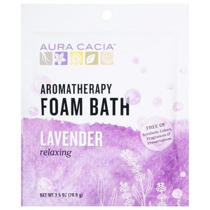 Aura Cacia Foam Bath Aromatherapy Lavender Relaxing 6/2.5 OZ [UNFI #682377] T