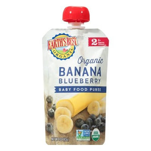 Earths Best Stage 2 Banana Blueberry Organic Baby Food Puree 12/4 OZ [UNFI #1232370] [ebt]