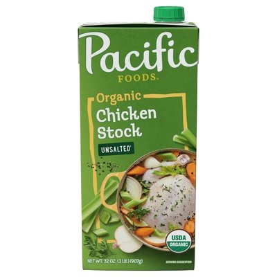 Pacific Foods Chicken Stock Unsalted Organic 12/32 OZ [UNFI #1831361] [ebt]