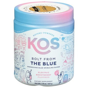 Kos Energizing Blue Spirulina Blend Electric Boost Berry Flavor Bolt from the Blue 7.8 OZ [UNFI #2803021] T