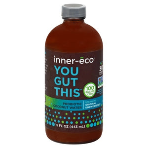 Inner-Eco Probiotic Coconut Water Sparkling Original Unsweetened 6/15 OZ [UNFI #1093319] [ebt] T