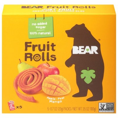 Bear Fruit Rolls Apple-Pear Mango 6/3.5 OZ [UNFI #2179307] [ebt]