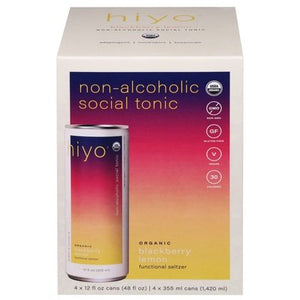 Hiyo Functional Seltzer Blackberry Lemon Organic 6/4/12 OZ [UNFI #2916500] [ebt] T