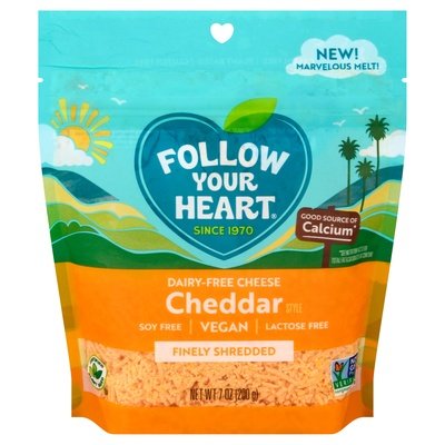 Follow Your Heart Finely Shredded Cheese Dairy-Free Cheddar Style 8/7 OZ [UNFI #2715258] [ebt]