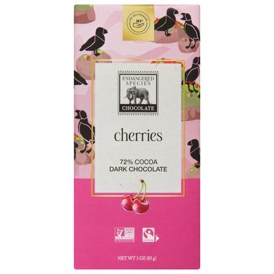 Endangered Species Chocolate Dark Chocolate Cherries 72% Cocoa 12/3 OZ [UNFI #1186303] [ebt] T