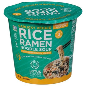Lotus Foods Rice Ramen Noodle Soup Garlicky Veggie Mild 6/2.05 OZ [UNFI #2747848] [ebt]
