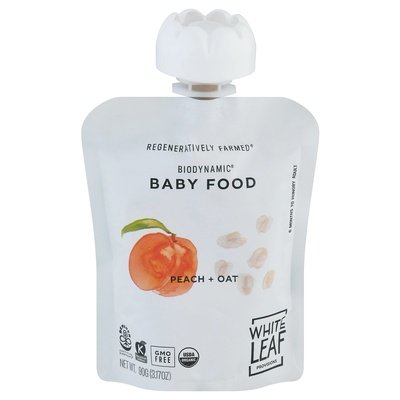 White Leaf Provisions Baby Food Peach + Oat 6/90 GRM [UNFI #2664928] [ebt]