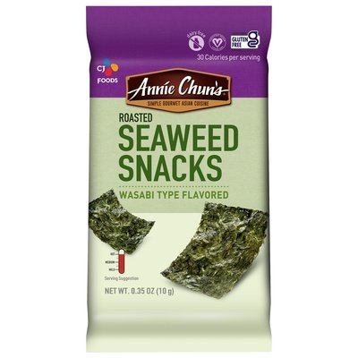 Annie Chuns Seaweed Snacks Roasted Wasabi Type Flavored 12/.35 OZ [UNFI #0233361] [ebt]