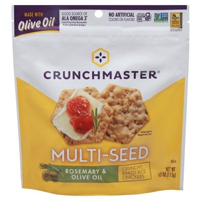 Crunchmaster Crackers Rosemary & Olive Oil Multi-Seed 12/4 OZ [UNFI #2371318] [ebt]