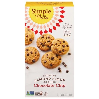 Simple Mills Cookies Chocolate Chip Almond Flour Crunchy 6/5.5 OZ [UNFI #2059186] [ebt]