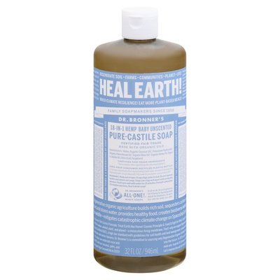 Dr Bronners Pure-Castile Soap 18-In-1 Hemp Baby Unscented 32 OZ [UNFI #0329318] T