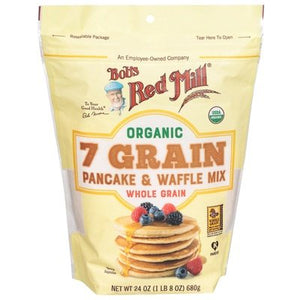 Bobs Red Mill Pancake & Waffle Mix Organic Whole Grain 7 Grain 4/24 OZ [UNFI #2419604] [ebt]