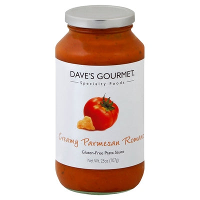 Daves Gourmet Pasta Sauce Gluten-Free Creamy Parmesan Romano 6/25 OZ [UNFI #3089307] [ebt]