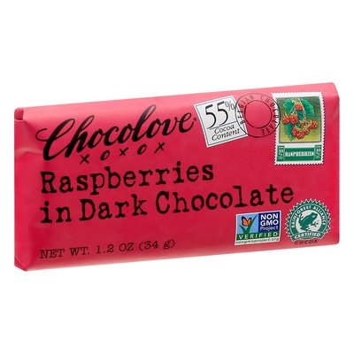 Chocolove Dark Chocolate Raspberries 55% Cocoa 12/1.2 OZ [UNFI #664003] [ebt] T