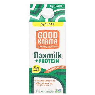 Good Karma Flaxmilk + Protein Unsweetened 6/64 OZ [UNFI #1201995] [ebt] T