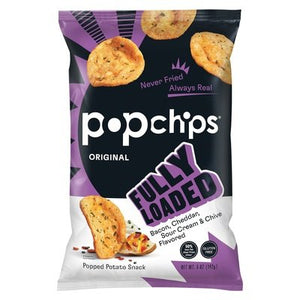 Popchips Potato Snack Popped Bacon Cheddar Sour Cream & Chive Flavored Original Fully Loaded 12/5 OZ [UNFI #2813046] [ebt]