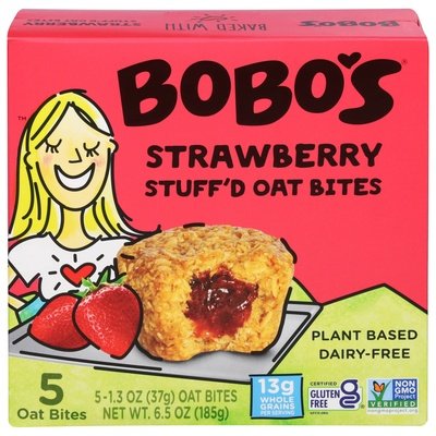 Bobos Oat Bars Oat Bites Strawberry Stuffd 6/5/1.3 OZ [UNFI #2497634] [ebt]