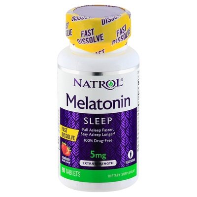 Natrol Melatonin Sleep Extra Strength 5 Mg Tablets Strawberry 90 Tab [UNFI #0611814] T