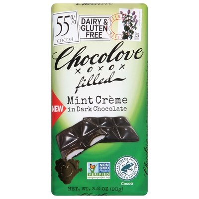 Chocolove Mint Creme In Dark Chocolate 55% Cocoa 10/3.2 OZ [UNFI #2792356] [ebt] T