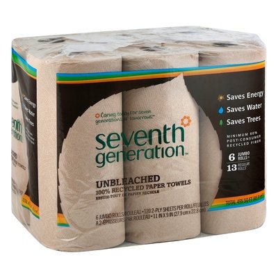 Seventh Generation Paper Towels Jumbo Rolls Unbleached 2-Ply 4/6/120CT [UNFI #1168681] T