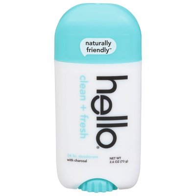 Hello Products Deodorant with Charcoal Clean + Fresh 24 HR 2.6 OZ [UNFI #2709525] T