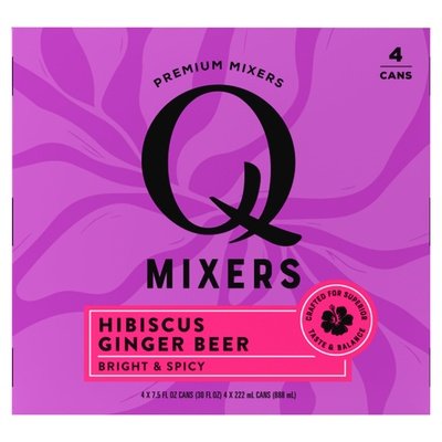 Q Drinks Ginger Beer Hibiscus Bright & Spicy 6/4/7.5 Z [UNFI #2596583] [ebt] T