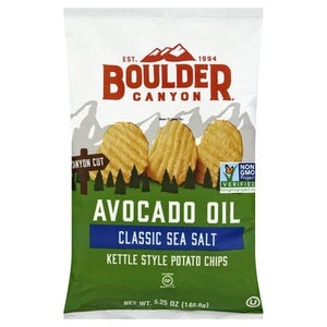 Boulder Canyon Potato Chips Kettle Style Classic Sea Salt Avocado Oil 12/5.25 OZ [UNFI #1240134] [ebt]