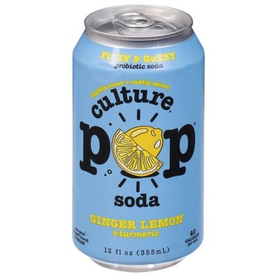 Culture Pop Soda Soda Ginger Lemon & Turmeric 12/12 OZ [UNFI #2820892] [ebt] T