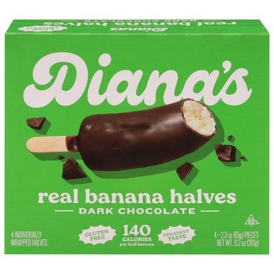 Dianas Bananas Dark Chocolate Banana Halves 12/9.2 OZ [UNFI  #2923571]