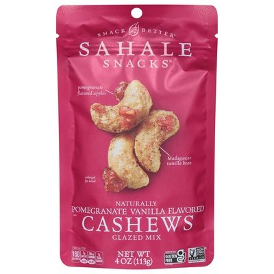 Sahale Snacks Cashews Pomegranate Vanilla Flavored 6/4 OZ [UNFI #646885] [ebt]