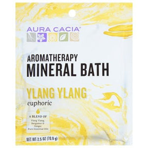 Aura Cacia Mineral Bath Aromatherapy Ylang Ylang Euphoric 6/2.5 OZ [UNFI #682450] T