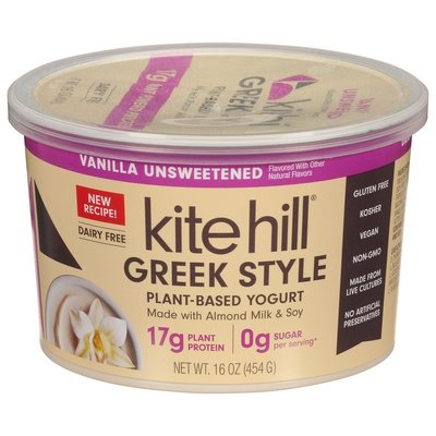 Kite Hill Yogurt Plant-Based Greek Style Vanilla Unsweetened 6/16 OZ [UNFI #2798171] [ebt]