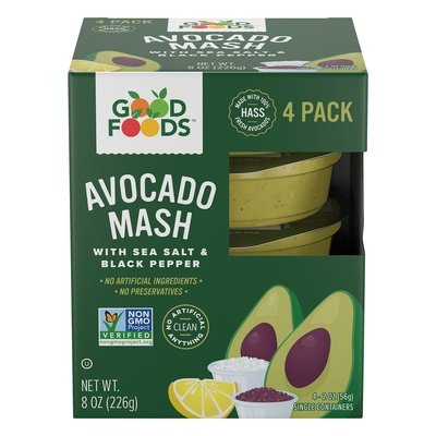 Good Foods Avocado Mash with Sea Salt & Black Pepper 6/4/2 OZ [UNFI #2842672] [ebt]